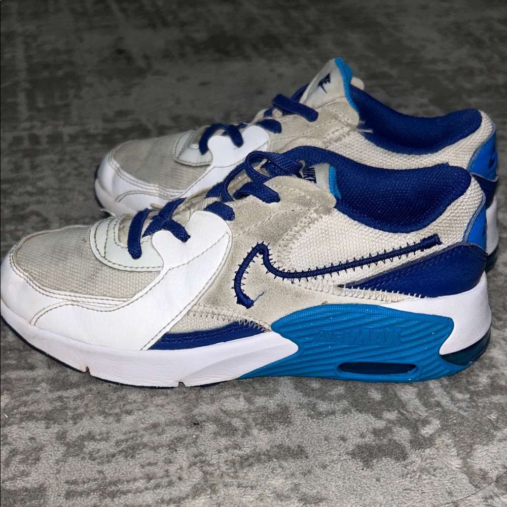 Nike Kids' White and Blue Sneakers